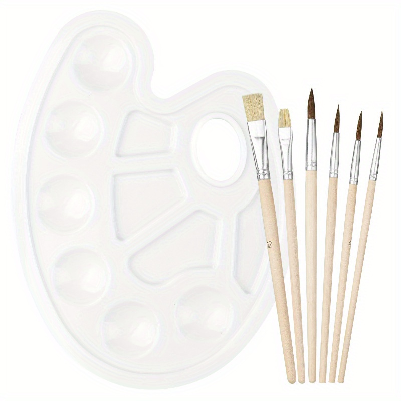 6pcs Art Brush Set For Painting, 6 Types Of Brushes, Suitable For  Classrooms, Artists - Beautiful Art Brushes For Painting