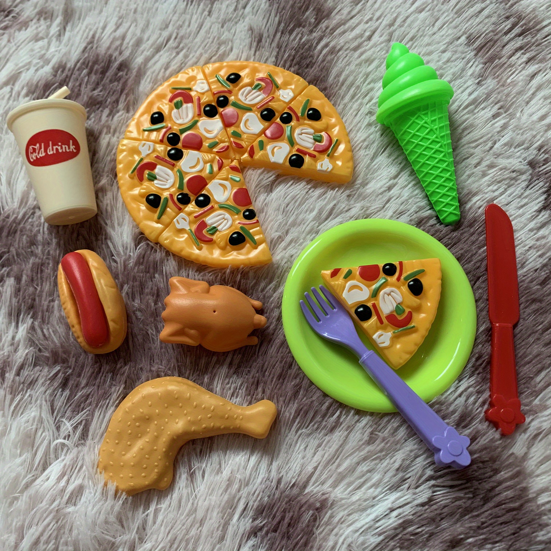 Realistic Pizza Toys For Kids, Toy Food Game Set, Kitchen Food Set,  Educational Game Kitchen Accessories, Girls And Boys Birthday, Christmas  Gift - Temu