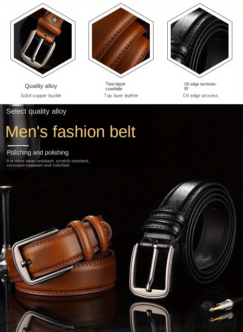 Hombres de cuero Cinturón de metal hebilla automática lujo Cinturones para  hombres famoso trabajar negocio negro piel de vaca PU con tira, Moda de  Mujer