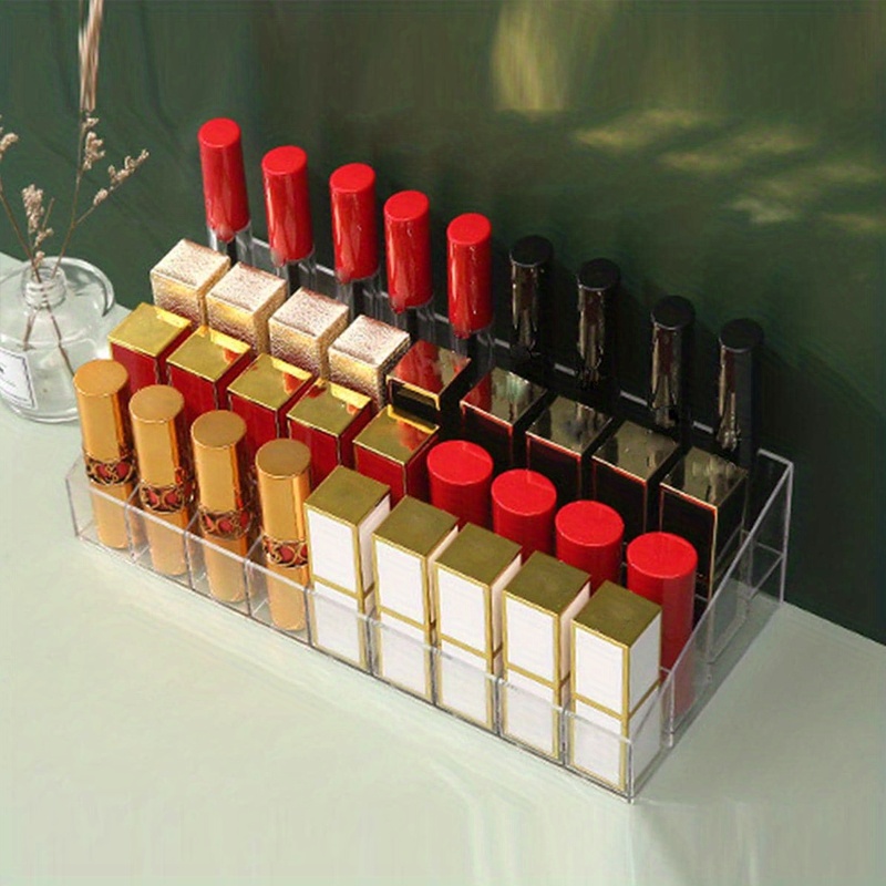 Clear Lipstick Organizer Desktop Storage Box Makeup Organizer