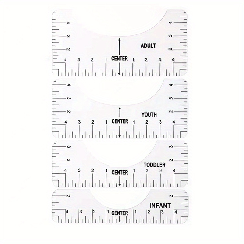 4pcs T-Shirt Alignment Ruler T-Shirt Ruler Guide to Center Designs