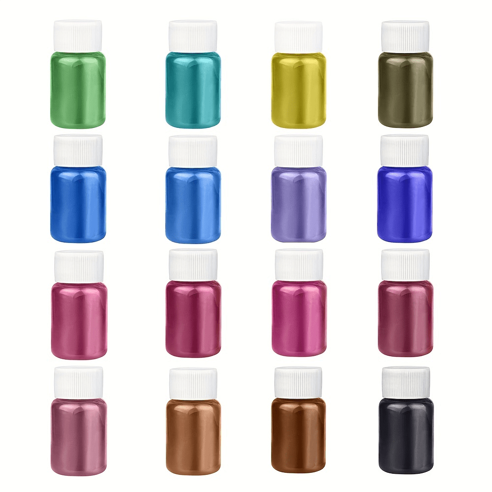 16 Bottles Mica Powder for Epoxy Resin Art, Soap Making, Slime, Candle  Making, Lip Gloss, Pearl Color Pigment Metallic Powder