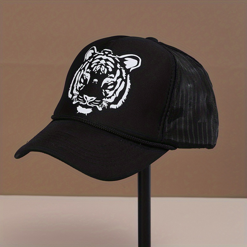 Tiger Print Baseball Cap Trucker Mesh Hat
