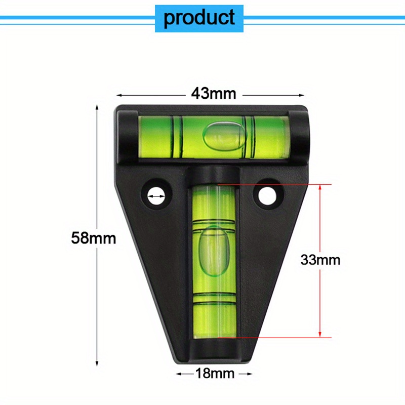 Nivel triangular de burbuja Horizontal, Kit de Medición de burbuja de  espíritu Circular de Bullseye verde