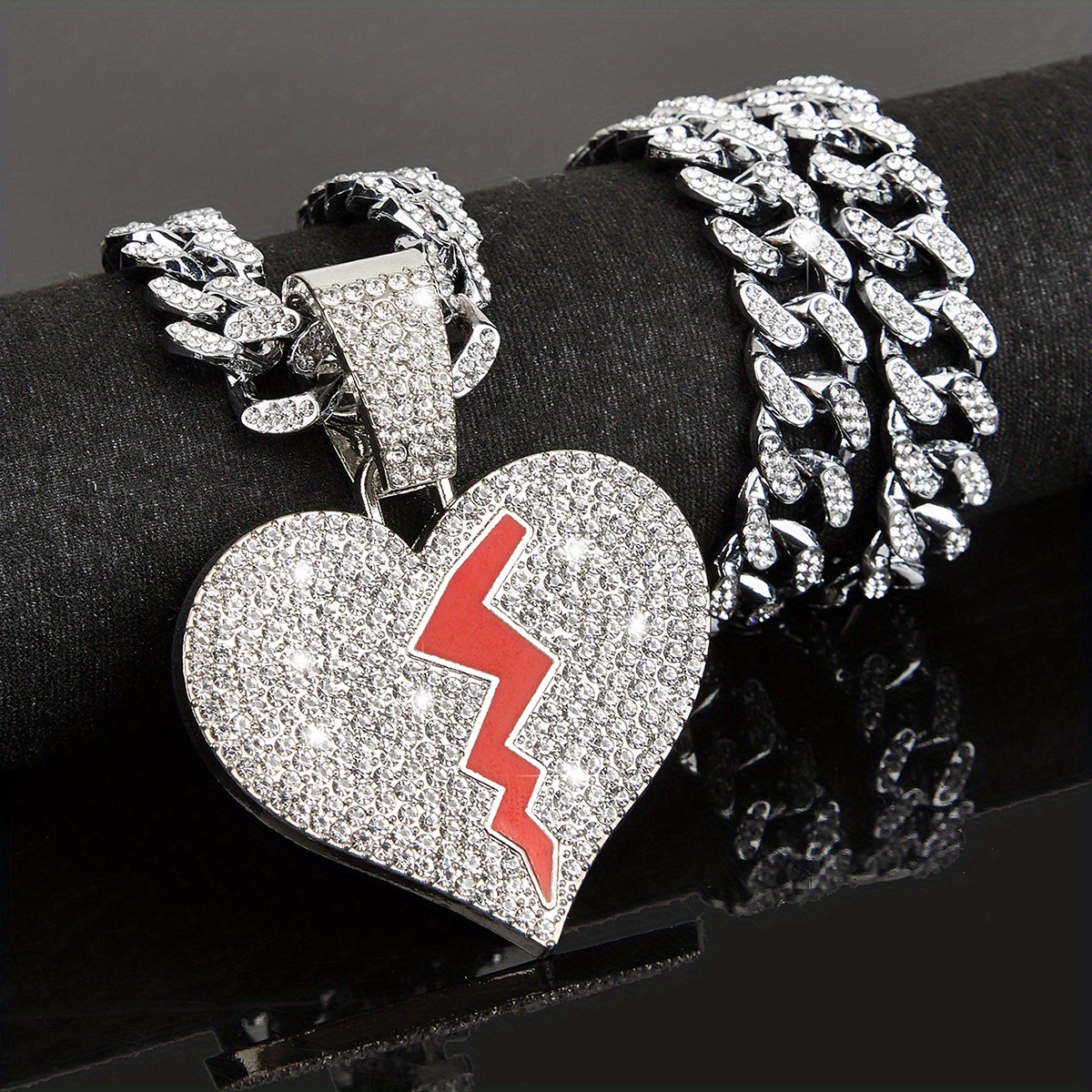 Miami Style Heartbreak Love Rhinestones Buckle Letter No Love Pendant  Necklace, Unisex Neck Jewelry Gift - Temu