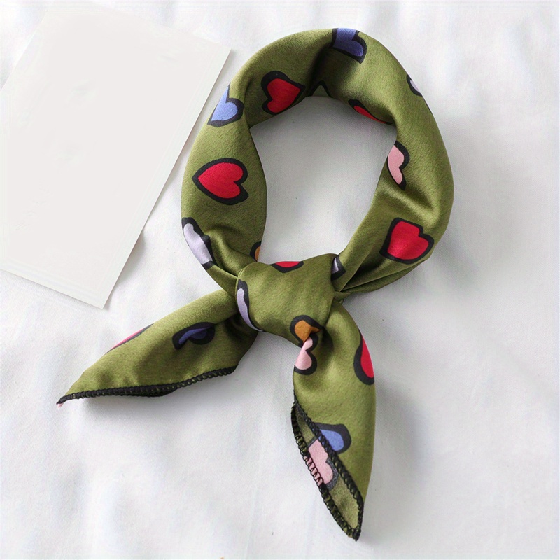 Vintage Chain Print Bandana Classic Small Satin Square Scarf Elegant  Neckerchief Head Wrap For Women - Temu