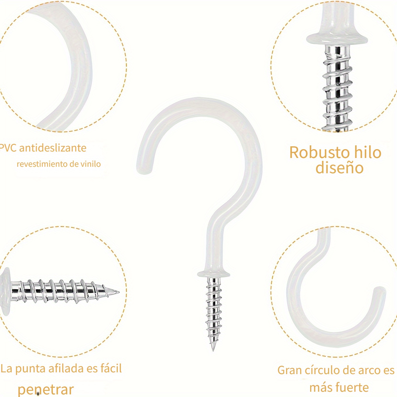Ganchos De Techo Onikk Para Colgar Plantas, 6 Unidades, Blan | Cuotas
