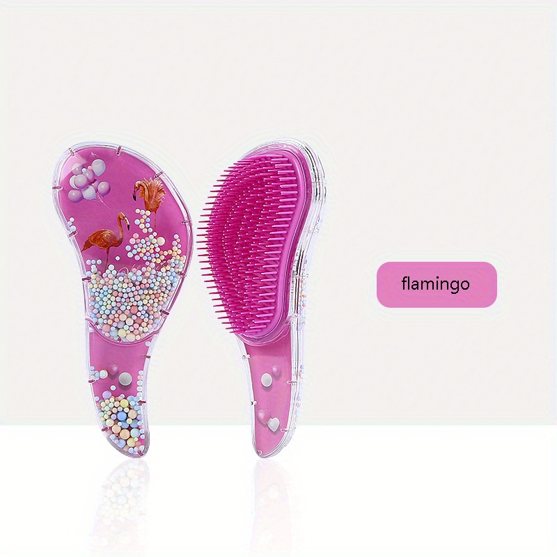 Transparent Detangling Comb Anti Knot Massage Detangling Comb Cute Cartoon Pattern Plastic