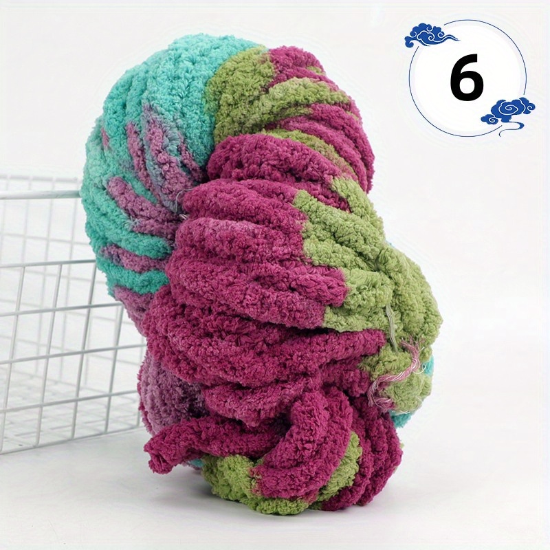 Clearance Sale! Bulky Chunky Blanket Chenille Yarn for Arm Knitting Soft Extreme Big Jambo Polyester Easy Care Weaving Yarn Luxury Thick Yarns, Size