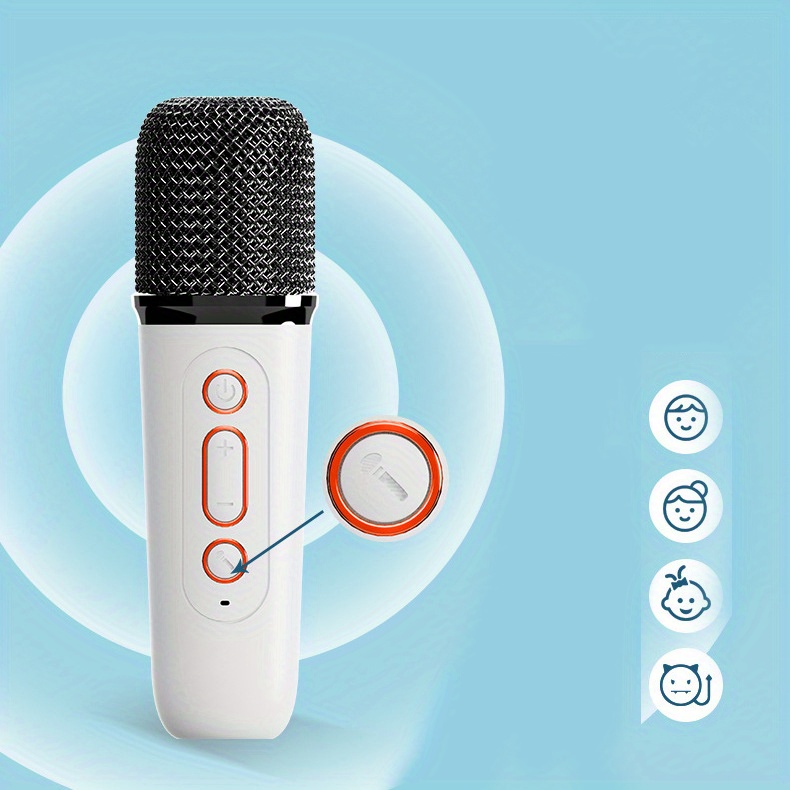 karaoke fun adults portable ktv machine with wireless microphone led lights voice change volume control perfect for family gatherings birthday gifts details 4