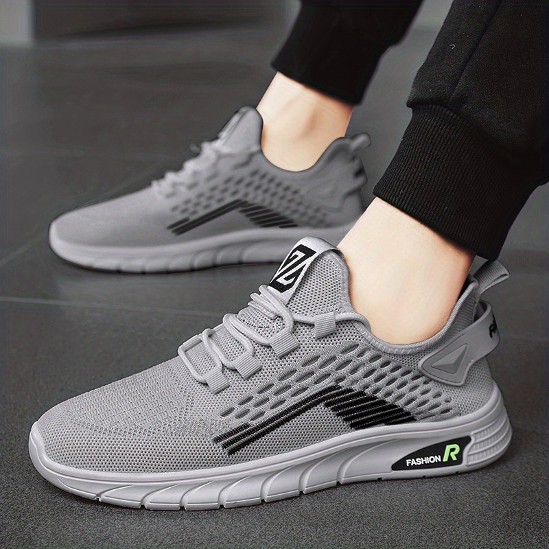 Men's Trendy Knitted Breathable Skate Shoes, Fashionable Non-slip