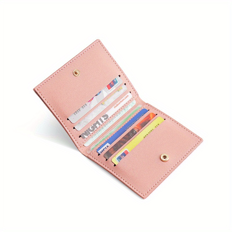 Minimalist Solid Color Coin Purse All-match Clutch Bifold Wallet Portable Slim Credit Card Holder Lightweight Portable Credit Card ID Card White
