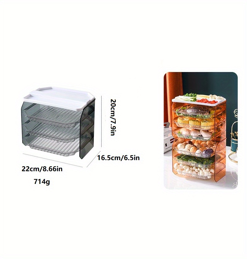 3-tier Stackable Vegetable Rack And Food Prep Tray For Kitchen