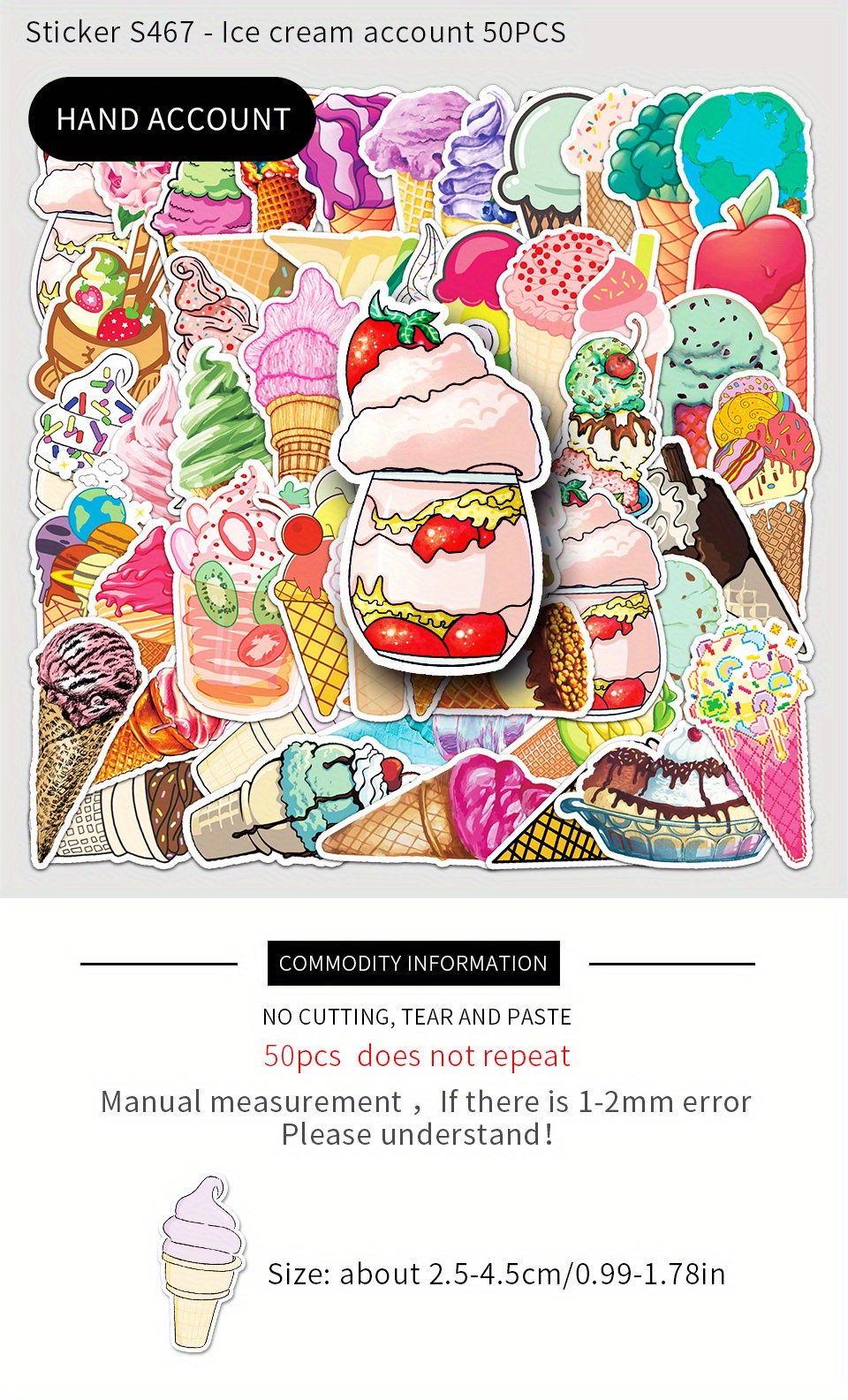 Ice Cream Cones Graffiti Decoration Stickers For Laptop - Temu