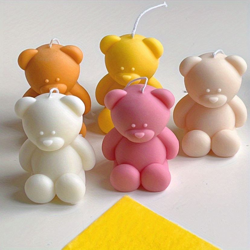 Small Size 3D Bear Candle Mold - Teddy Bear Silicone Mold for