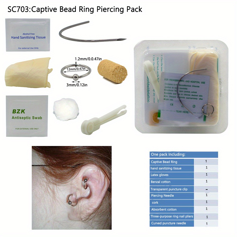 Sterile Piercing Needle Disposable Ear Nose Septum - Temu
