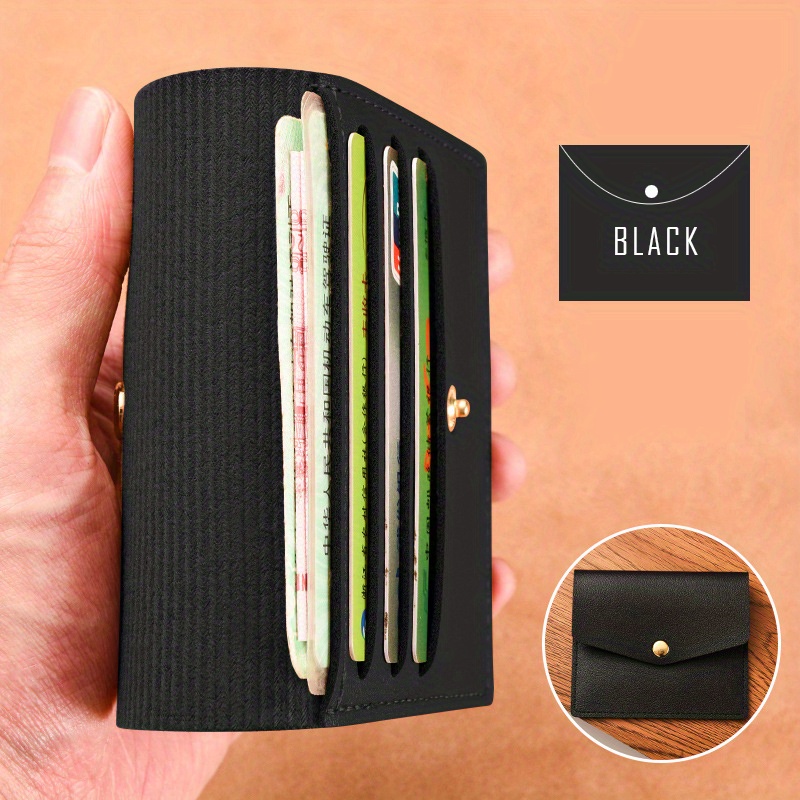 Minimalist Slim Card Holder Solid Color Faux Leather Bag Versatile Clutch  Wallet With Card Slots, 90 Days Buyer Protection