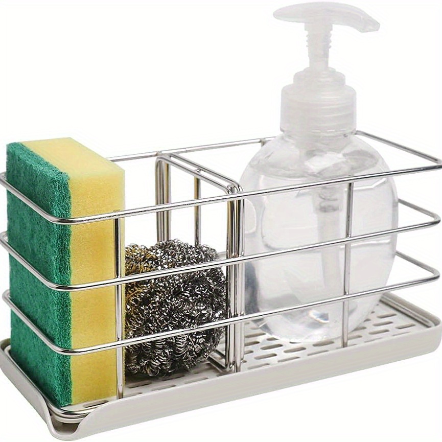 Sink Caddy Sponge Holder With Adjustable Panel Stainless - Temu