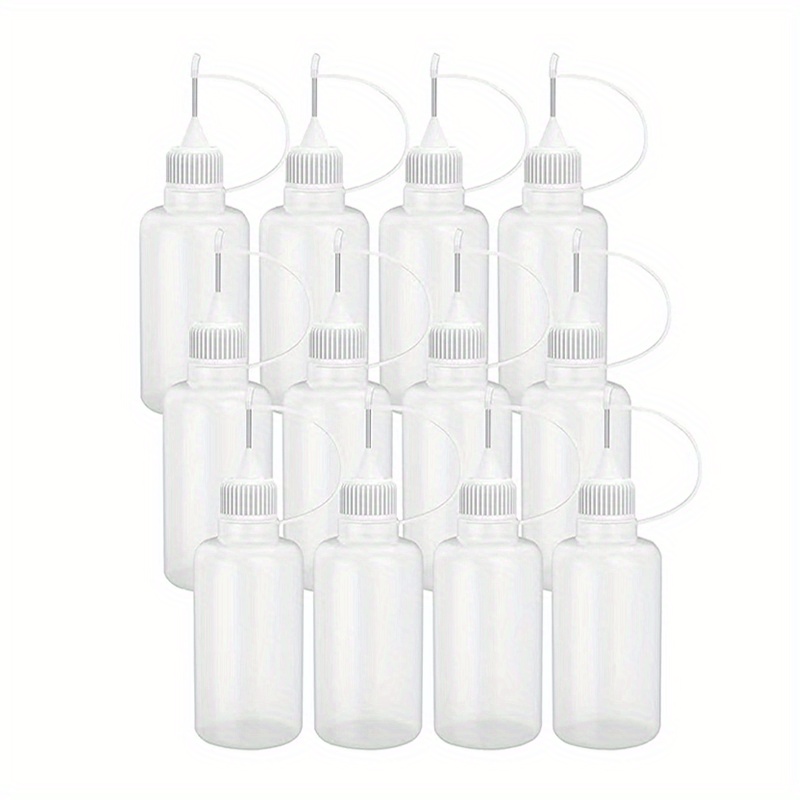 12 Pcs 1 Ounce Needle Tip Glue Bottle 30 mL Plastic Dropper Bottles with 2  Pcs Mini Funnel for Small Gluing Projects, Paper Quilling DIY Craft