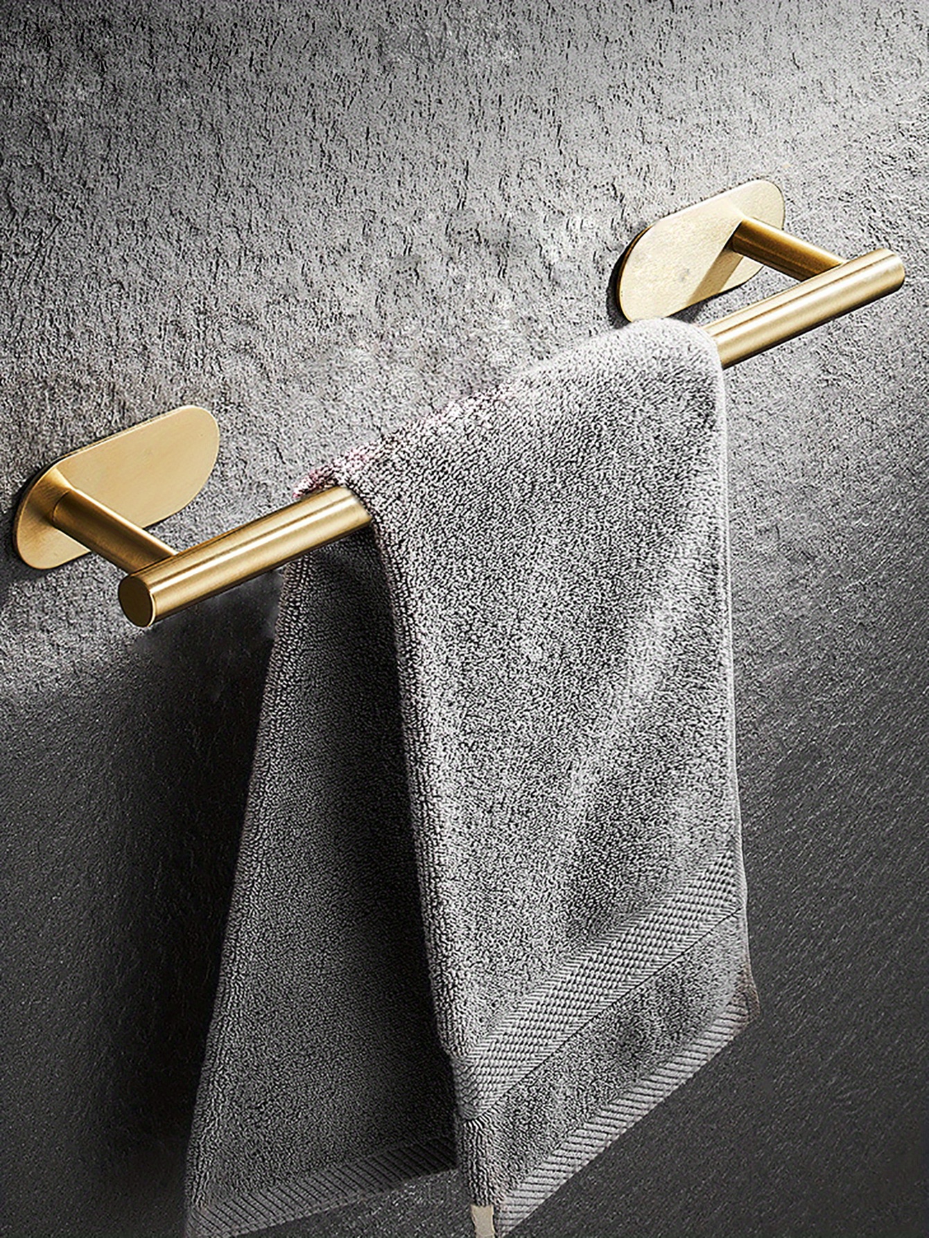 1pc Gold Color No Drill Towel Bar, Paper Roll Holder, Shower Caddy For  Bathroom Wall