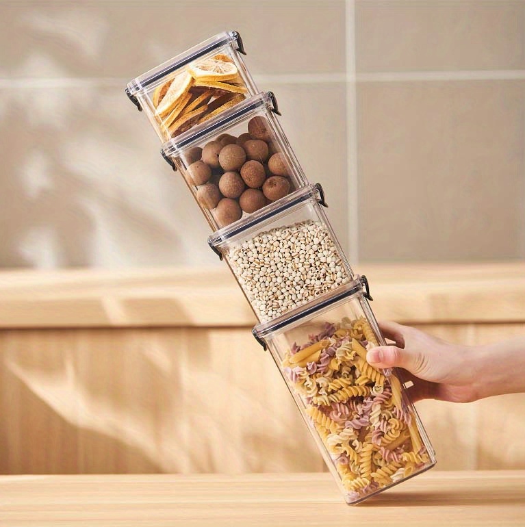 Square Food Storage Containers Flip Top Lids Clear Airtight Temu