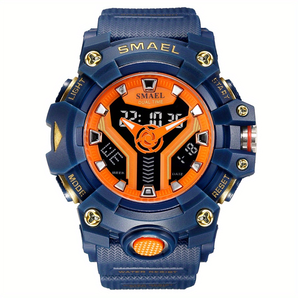 1pc Mens Digital Sports Watch Multi Function Electronic Waterproof Dual  Time Wrist Watch, Shop On Temu And start Saving