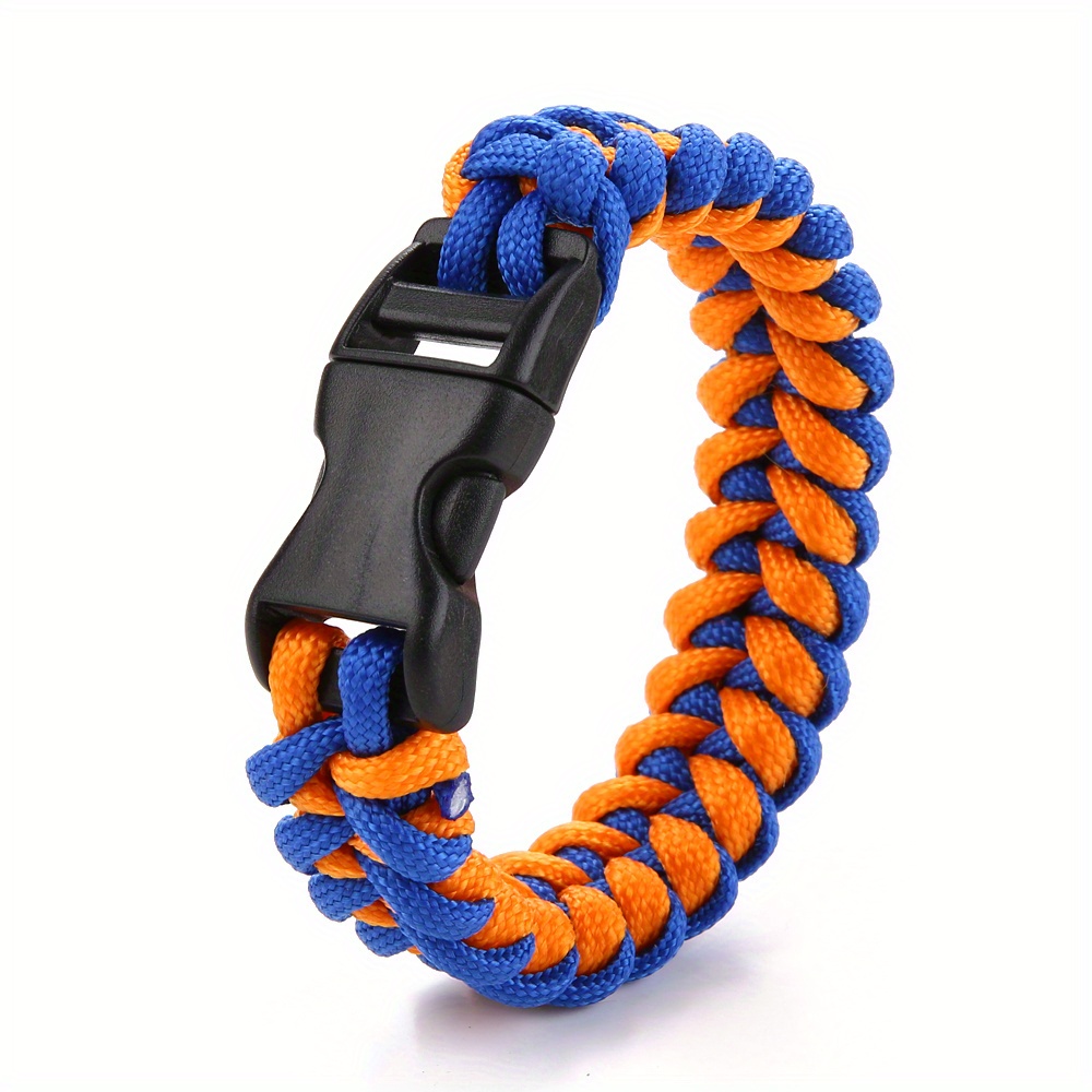 1Pcs Fish Bone Design Handmade Outdoor Camping Survival Paracord Rope Bracelet for Men Women,Temu