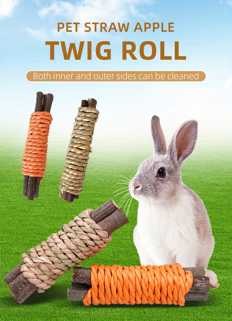Pet Rabbit Molar Apple Branch Roll 1