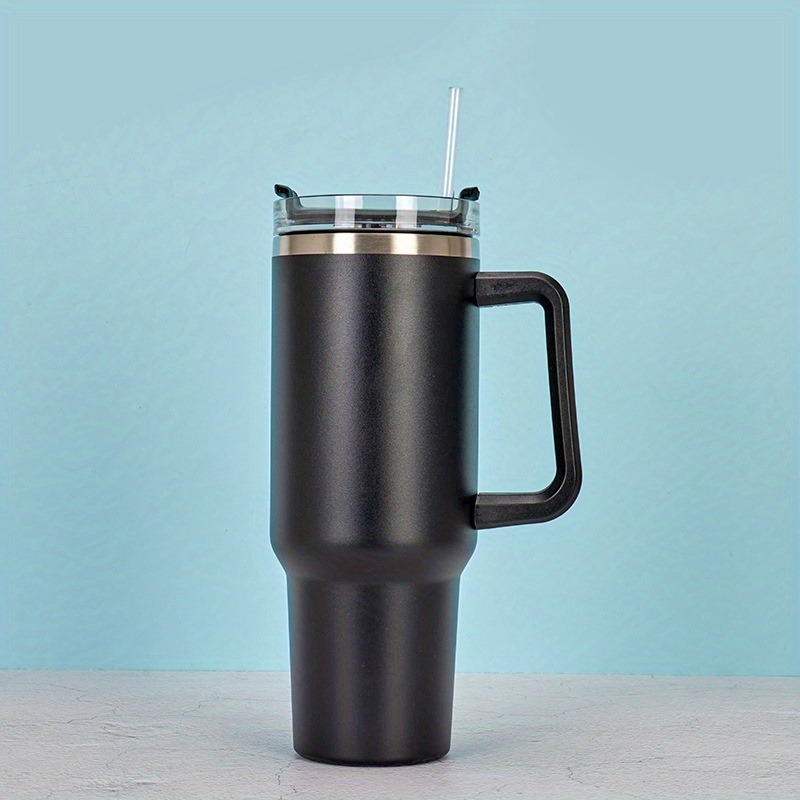 Stainless Steel Tumbler With Handle - 40 Oz Leakproof Insulated