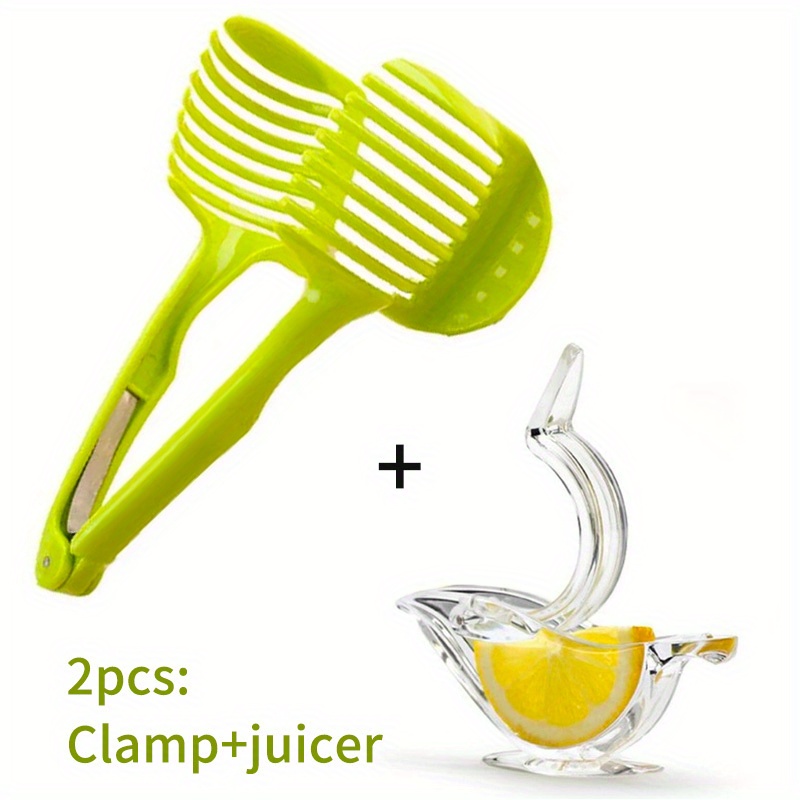 Tomato Lemon Slicer Circular Fruit Onion Slicer Knife Handle Guide Clamp  Stainless Steel Kitchen Potato Lime Food Rack - Temu