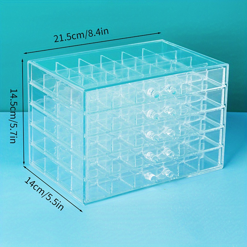 MIOINEY Compartment Storage Box 72 Grids Acrylic Organizer Box with 3 Drawers  Storage Containers Transparent Organizer Box for Crafts Art Supply Diamond  Painting Nail Tip Bead Earring Ring (Clear) - Yahoo Shopping