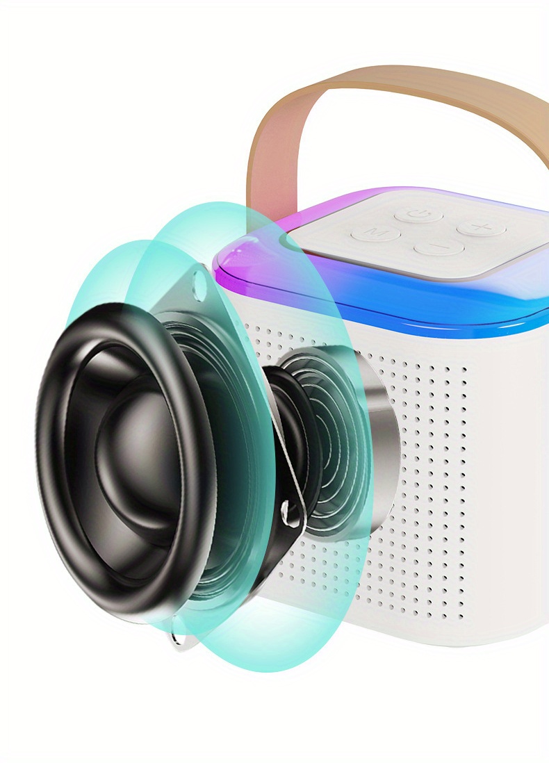 karaoke fun adults portable ktv machine with wireless microphone led lights voice change volume control perfect for family gatherings birthday gifts details 3