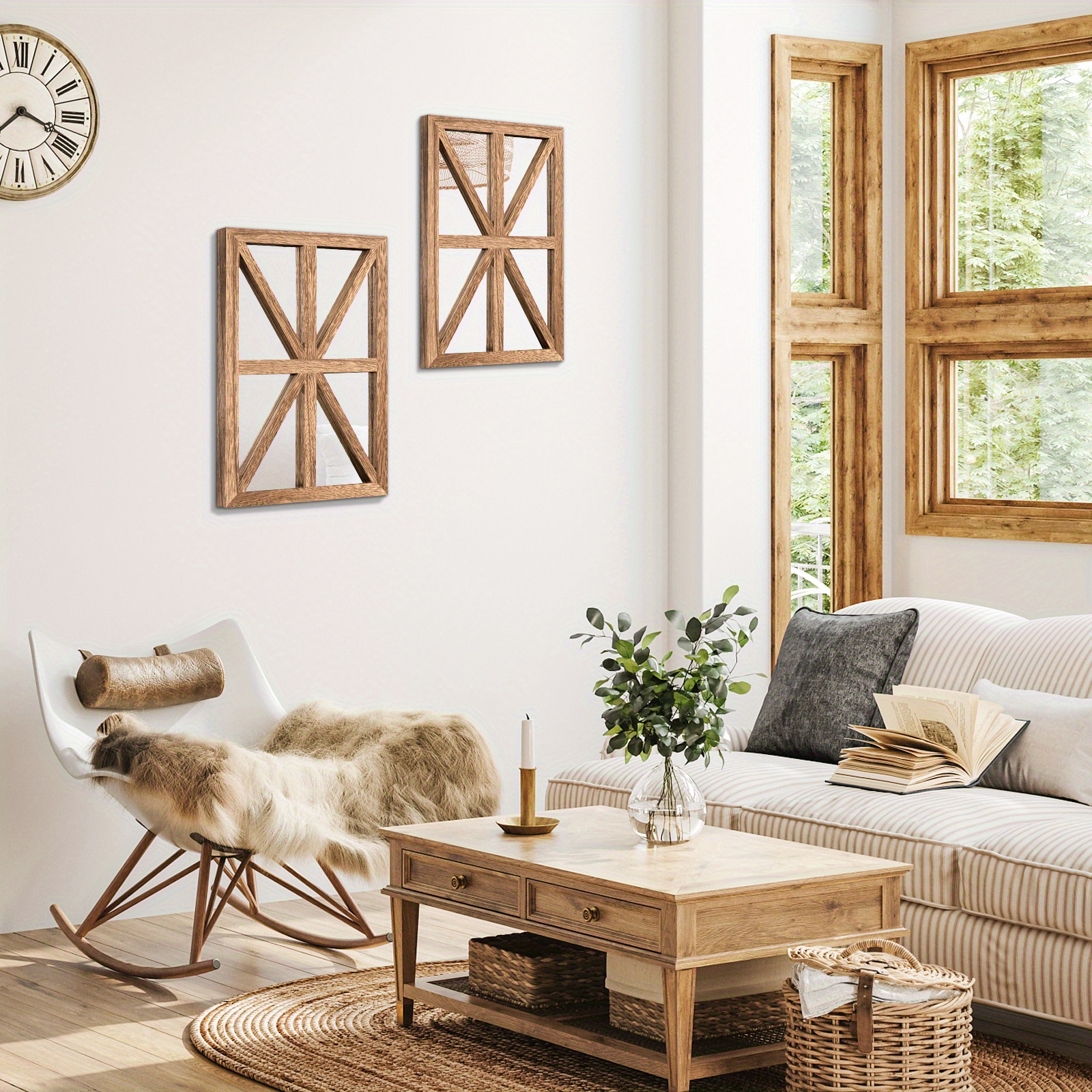 2pcs Wall Mirrors Decorative 15 X10 In Rustic Wall Decor Temu