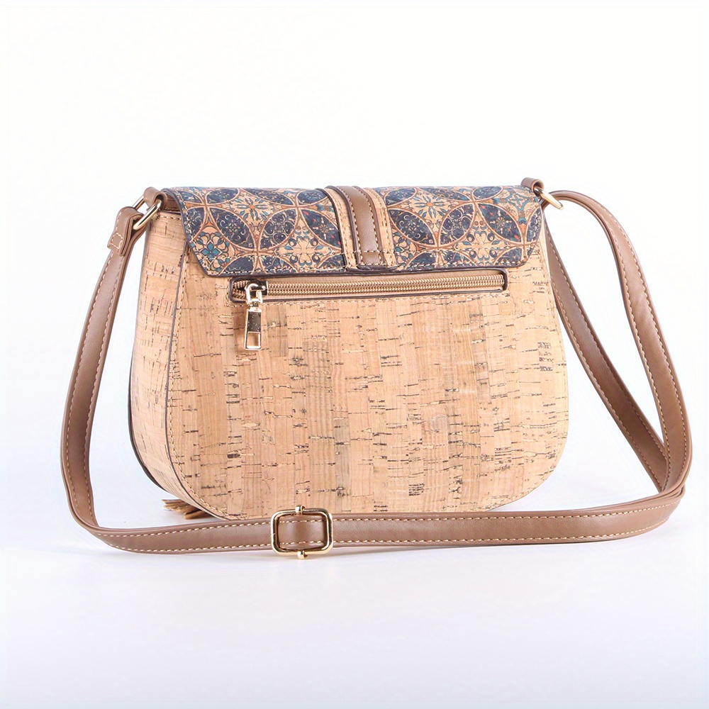 Vintage Pattern Shoulder Bag, Flap Crossbody Bag, Classic Storage