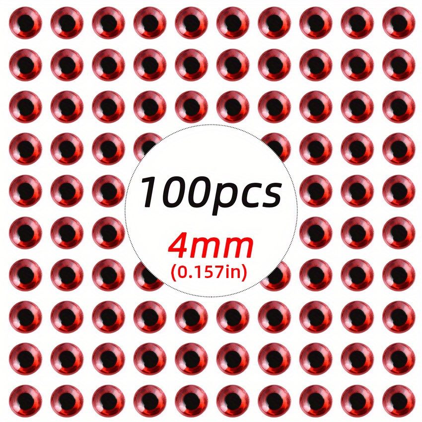 100pcs / Lot Leurre Pêche 3d Yeux Holographiques 3mm 4mm 5mm