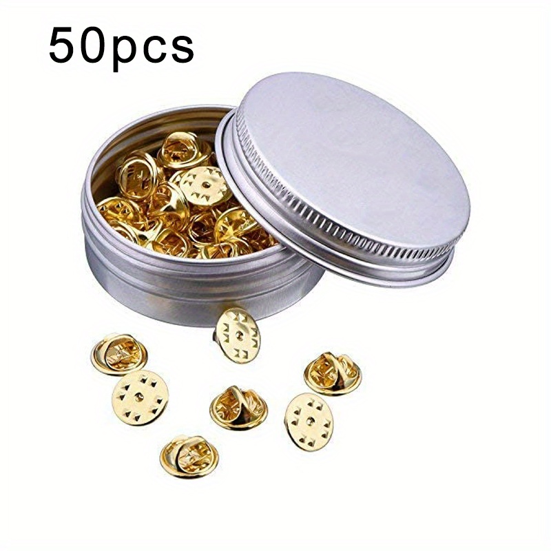 50PCS Metal Pin Backs, Pin Keepers Locking Clasp for Badge Insignia Pin  Backs Replacement (Silver)