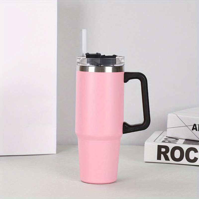 Kaufe 1 Set 1200 ml Auto Wasser Tasse mit Griff Deckel Stroh Auslaufsicher  Farbverlauf Isolierte Kaffee Becher Tasse Hause versorgung