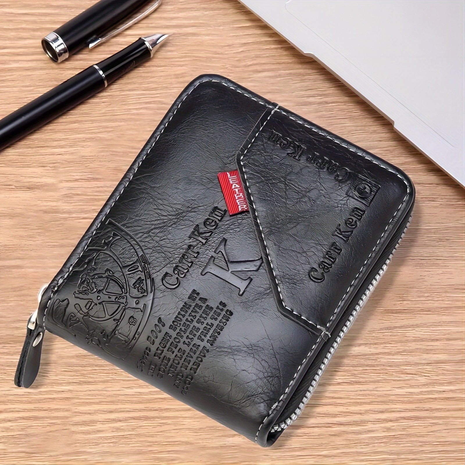 WilliamPOLO Brand Men's Wallet Luxury Designer Vintage Classic Top Quality  Leather Card Holder Purse Zipper Long Wallet For Men