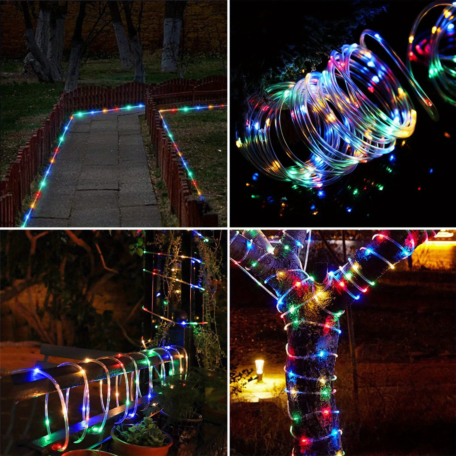 1 pack solar rope string light 39 4ft 100l 8 modes waterproof outdoor led copper wire lights for garden decor lamp wedding party tree xmas halloween holiday decoration lighting warm white multicolor details 5