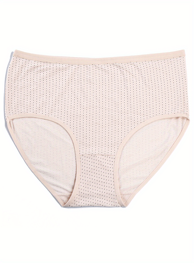 4pcs Women's Plus Size Underwear - Soft Everyday & Special Occasion Panties, Mid-Rise Coverage, Machine Washable - Bulk Pack (Black, Purple, Pink, Beige) - Elegant Basics for Bras & Outfits, Comfortable Undergarments, Versatile Style, Smooth Texture, Multipack Panties, Casual Attire