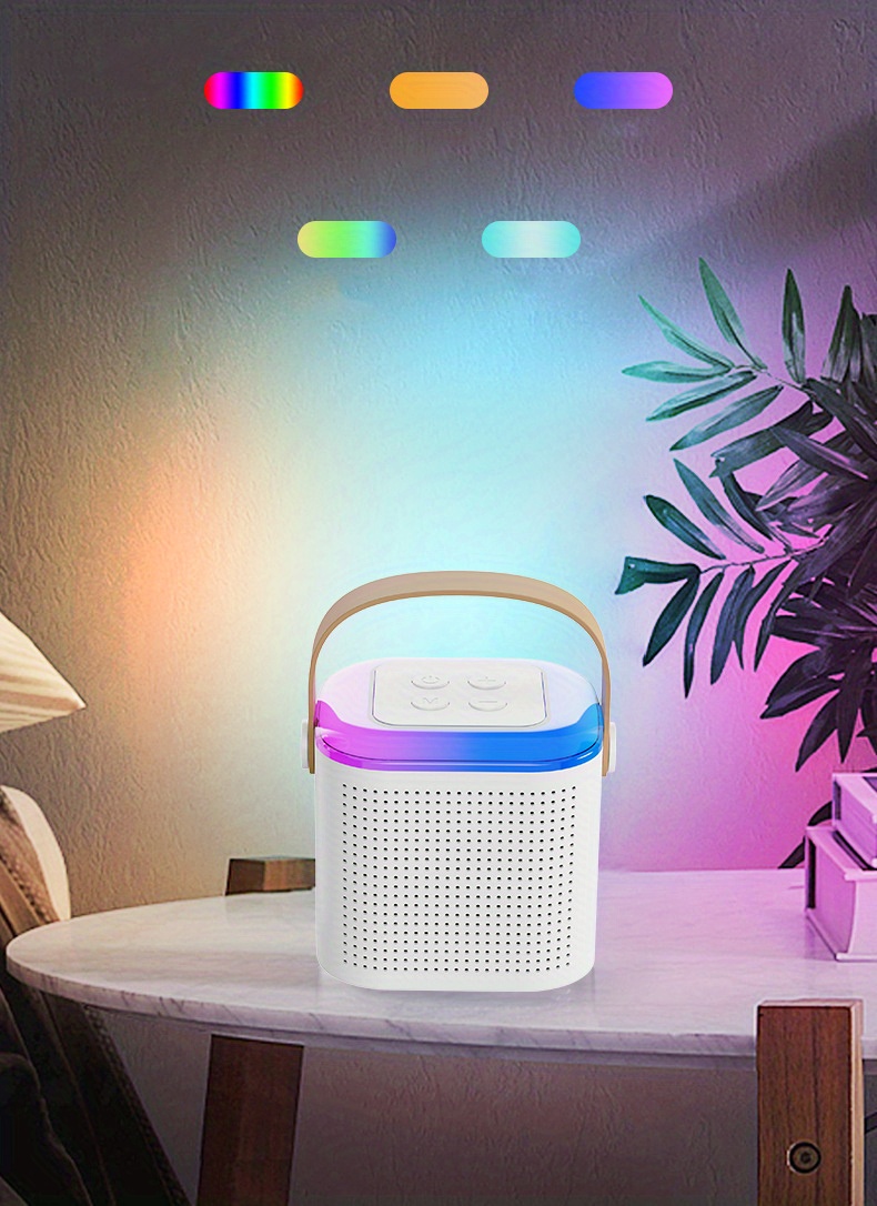 karaoke fun adults portable ktv machine with wireless microphone led lights voice change volume control perfect for family gatherings birthday gifts details 2
