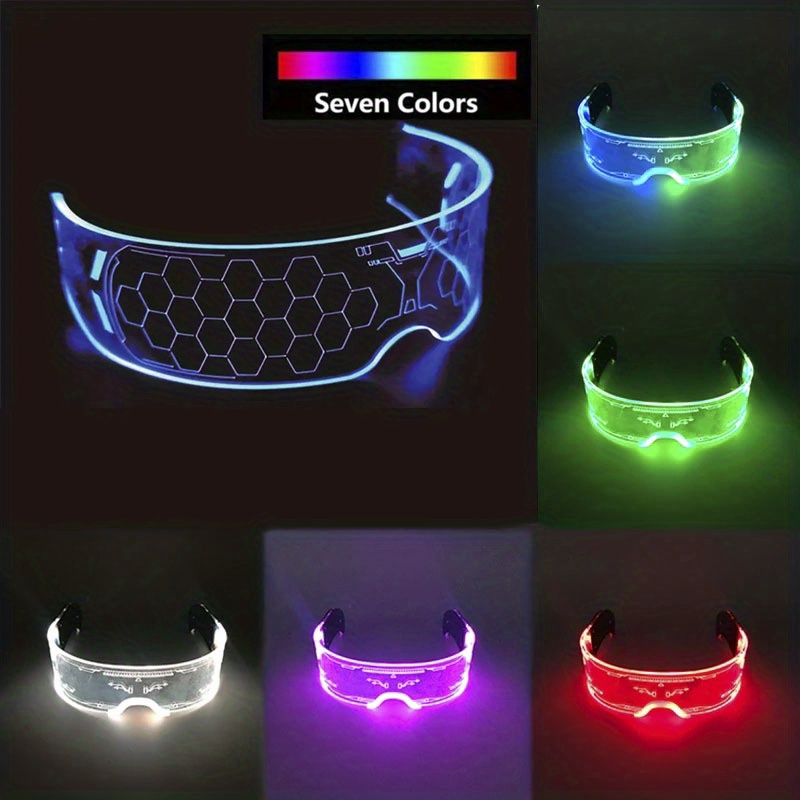 Multicolored LED Visor Glasses