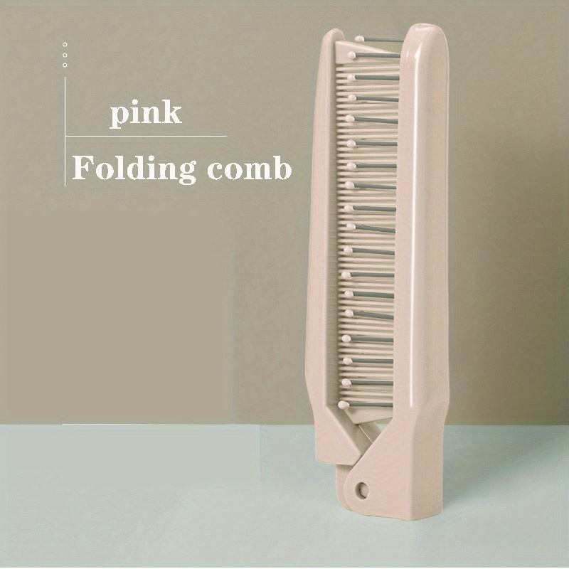 1pc Portable Double-headed Hair Styling Brush - Foldable Plastic Comb For Travel And On-the- Care