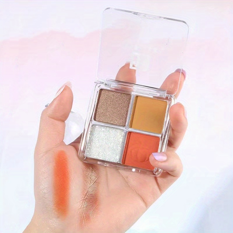 4-Color Glitter Eyeshadow Palette for Parties & Events