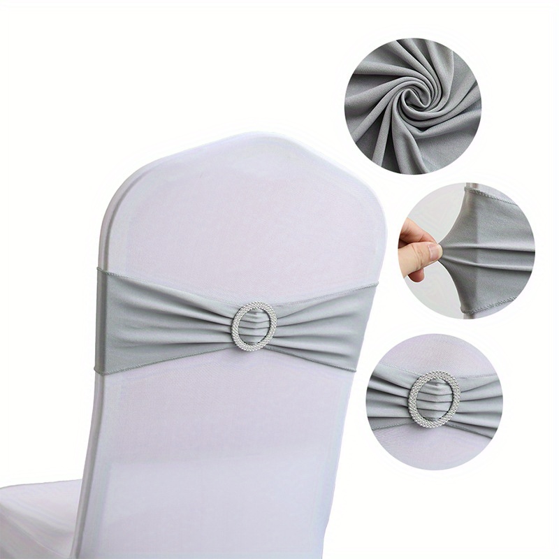 Satin Chair Sashes Ties 50 Pack Universal Ribbon Knots Champagne Chair Bows  for Party Wedding Reception Ceremony Baby Shower Banquet Decorations 