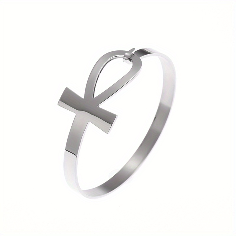 Stainless Steel Cross Bangle - Party Rock Bangle for Men and Women