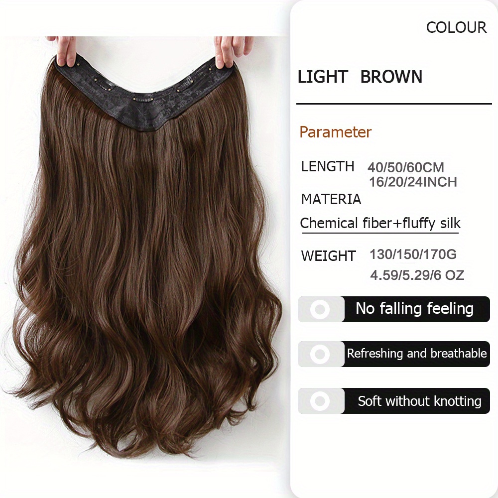 Synthetic Long Wavy U shaped Clip In Hair Extensions Clip Temu
