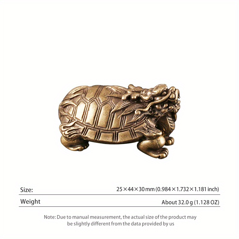 Brass Dragon Turtle Statue Feng Shui Wealth Prosperity Temu