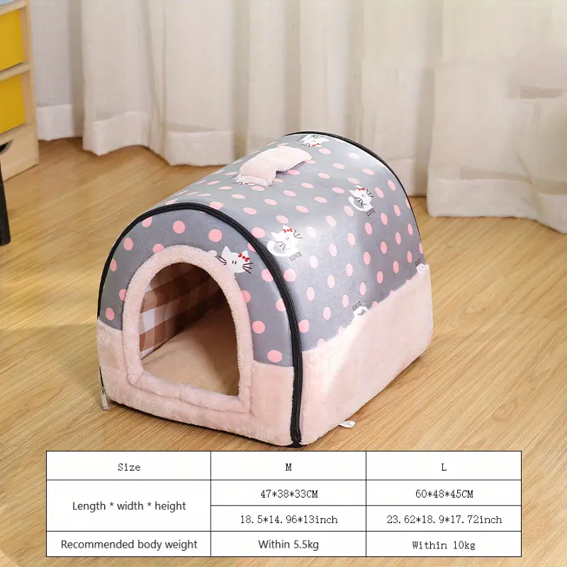 four seasons universal creative cat house plush warm dog nest dog bed soft removable dog house nest details 4