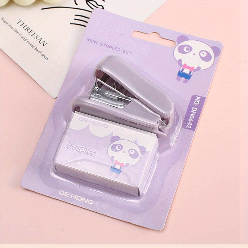 Cute Mini Stapler Set Morandi Color Metal Stapler With - Temu